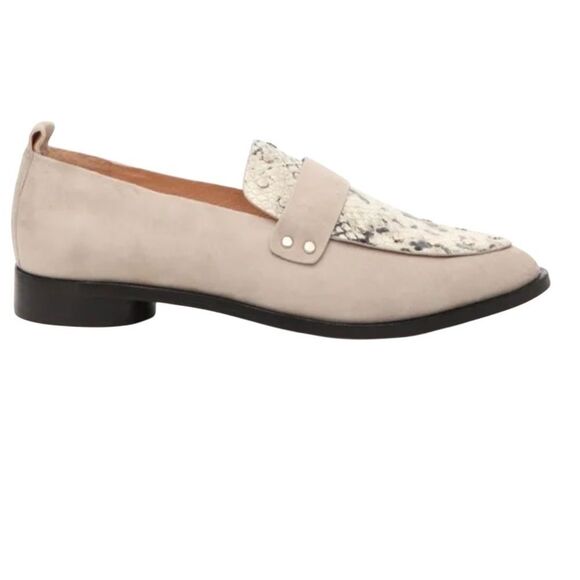 Joie Loafers Suede Snakeskin Shoes 38 1/2 - Picture 1 of 11